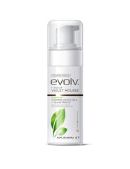 Evolv 1-hour violet mousse bottle for quick, even tanning results.