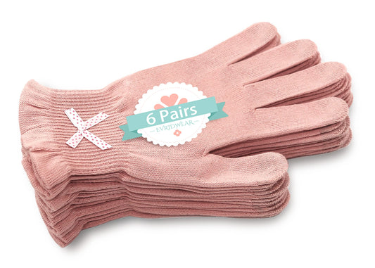 Evridwear Beauty Cotton Gloves with touchscreen fingers for spa use and moisture retention.