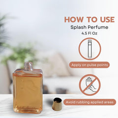Evyan White Shoulders splash bottle in motion for on-the-go application.