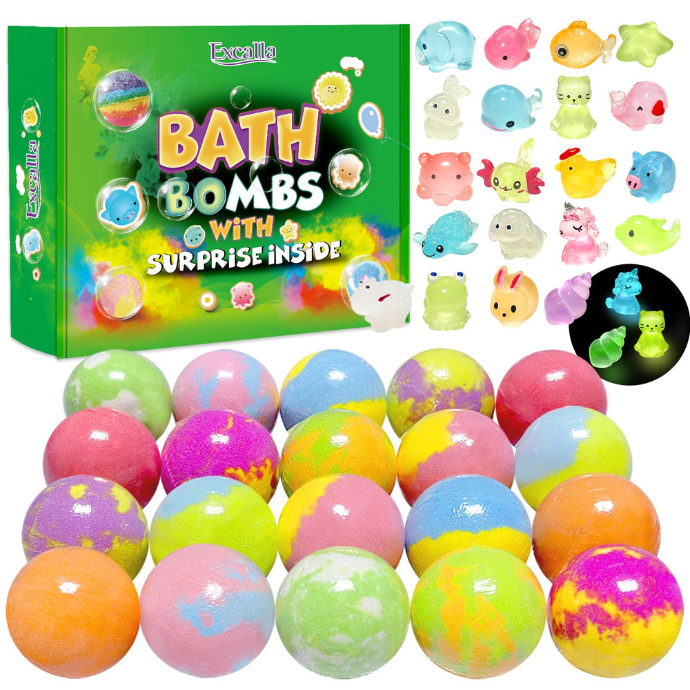 Excalla bath bomb with surprise toy inside for imaginative bath time.