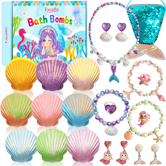 Excalla Mermaid Bath Bombs gift-ready packaging.