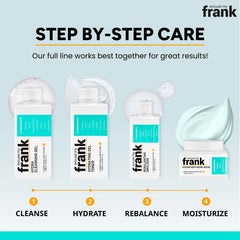 Excuse My Frank Hydrating Gel Toner swatch on skin demonstrates lightweight hydration.