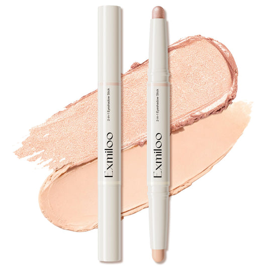 Exmiloo Eyeshadow Stick dual-ended design with matte and shimmer, perfect for versatile day-to-night looks.