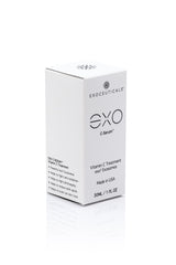 EXO C-SERUM shows quick absorption within 45 seconds on skin.