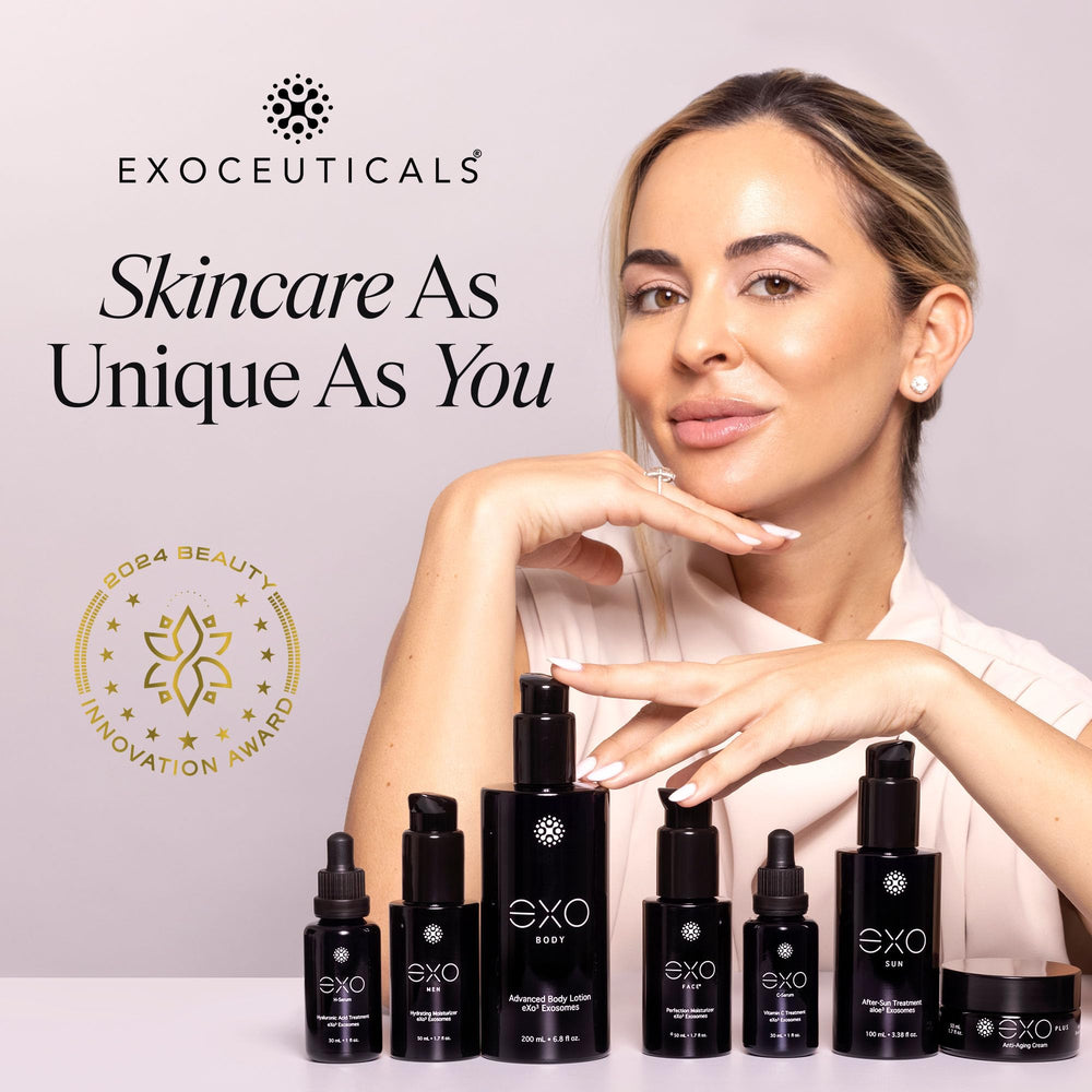 EXOCEUTICALS EXO PLUS premium 50ML bottle on a clean surface.