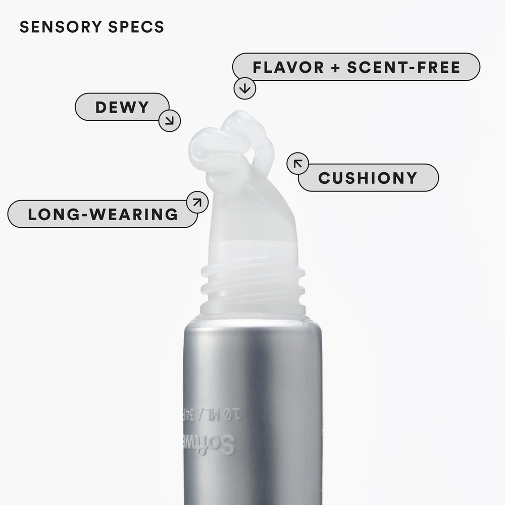 Experiment Softwear vegan cruelty-free badge on lip balm packaging.