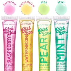 EXPRESSIONS lip gloss pack pomegranate flavor tubes deliver rich scent and hydration.