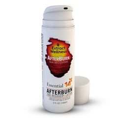 Extract Wellness AfterBurn bottle pour for quick after-sun relief