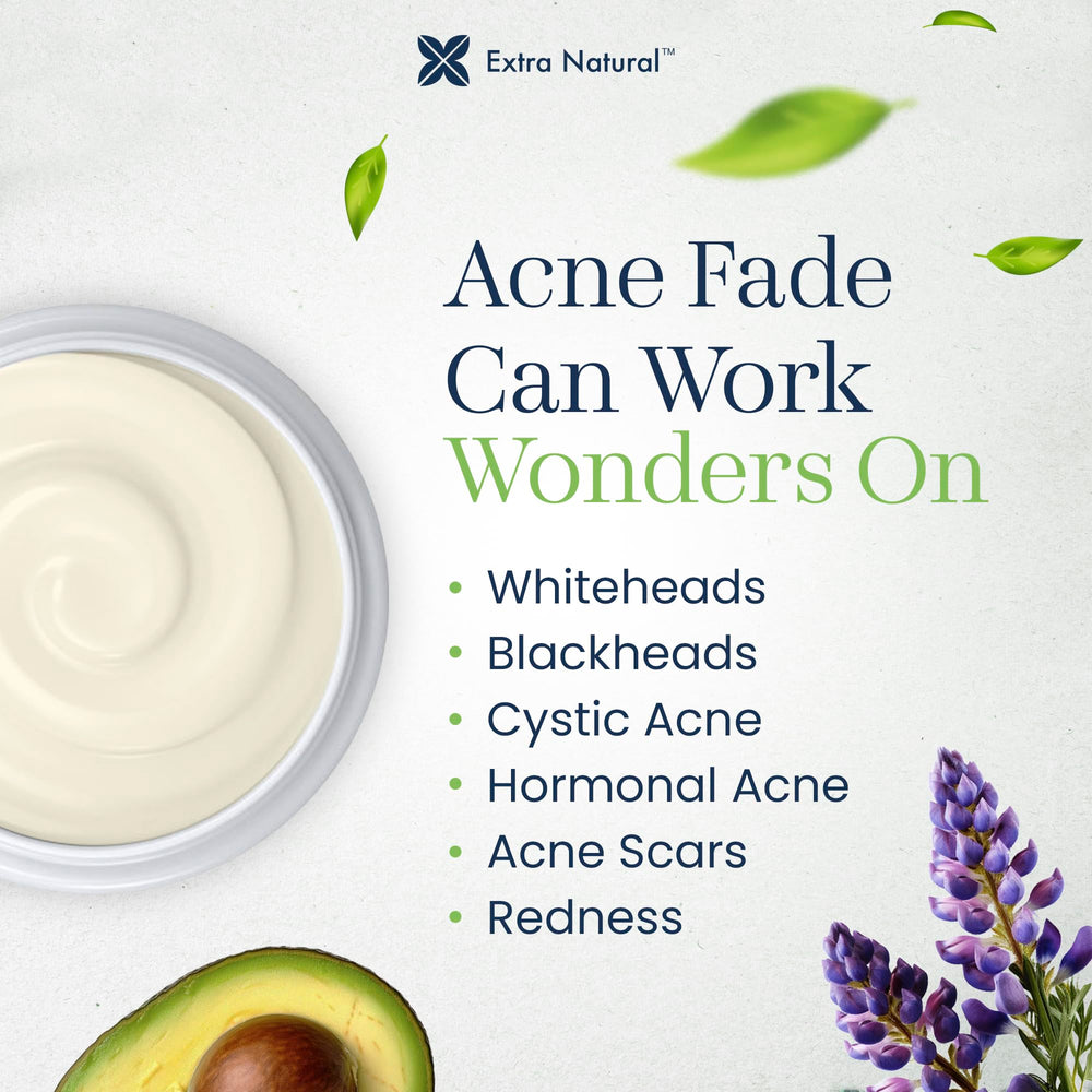 Extra Natural Acne Cream label on packaging conveys clean, dermatologist-inspired design.