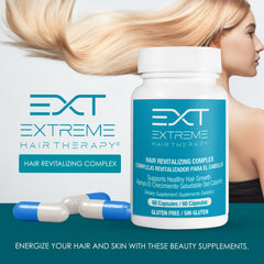 EXTREME HAIR THERAPY bottle cap close-up, ideal for daily supplementation.