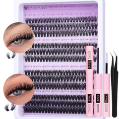 EYDEVRO lash clusters kit showing 30D-60D options for versatile day-to-night looks.