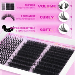 EYDEVRO volume clusters 80D-100D for bold, dense lashes