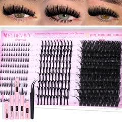 EYDEVRO volume eyelash clusters 100D with spikes for dramatic definition