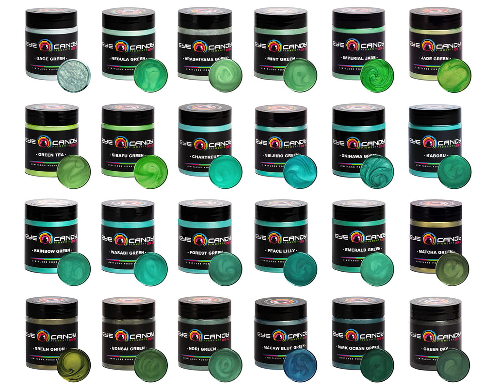 Eye Candy Forest Green mica powder for candle wax adds depth and marbling