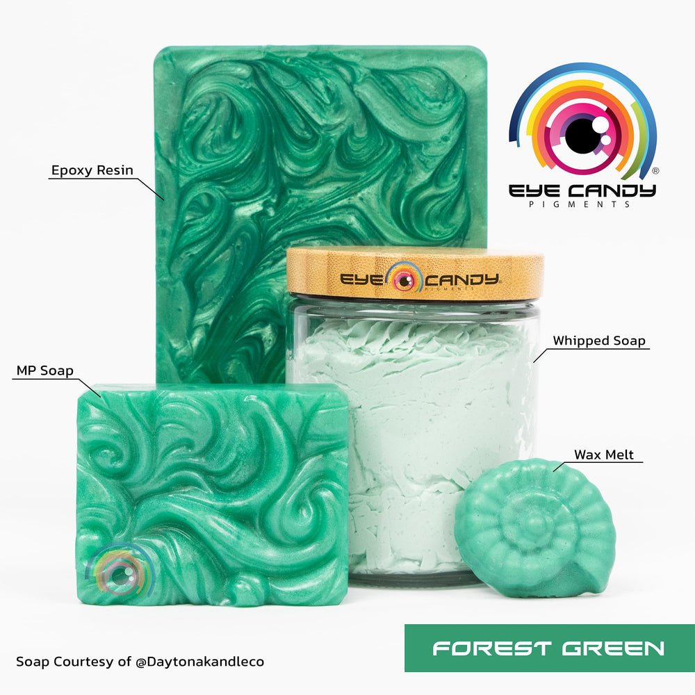 Eye Candy Forest Green mica powder for epoxy resin creates vivid color and light reflection