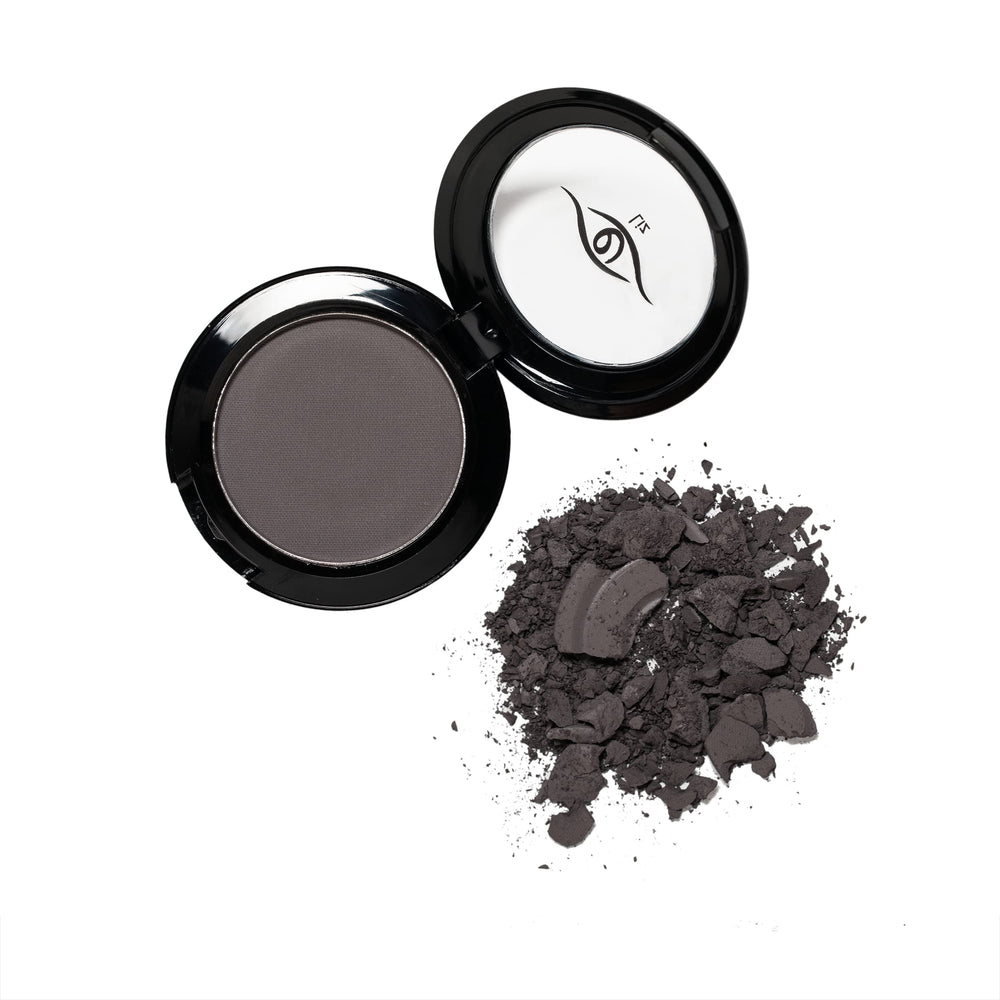 Eye Embrace gray eyebrow powder compact for warm undertones, blending with natural brows.