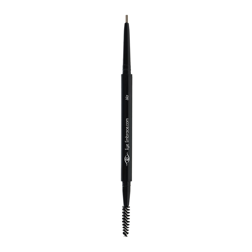 Eye Embrace Isla dual-ended design with spoolie for grooming.