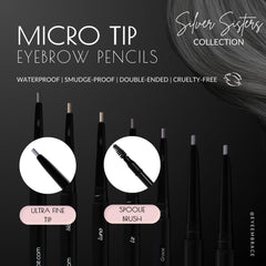 Eye Embrace Isla spoolie brush blending brow hairs.