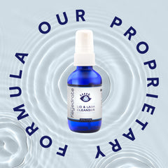 Eye Love lid and lash cleanser closeup-label highlights gentle HOCl formula