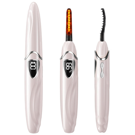 EYECURL S600 Primrose Pink curler in hand, ready for quick natural-looking lift.