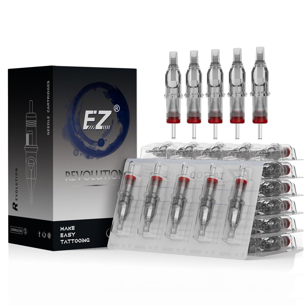 EZTat2 cartridge #12 with standard curved tip for clean lines.