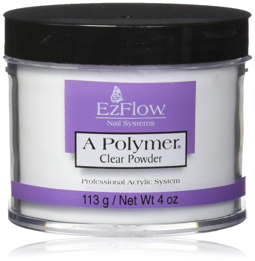 EzFlow polymer clear nails powder package demonstrates quick-dry action for bubble-free sets