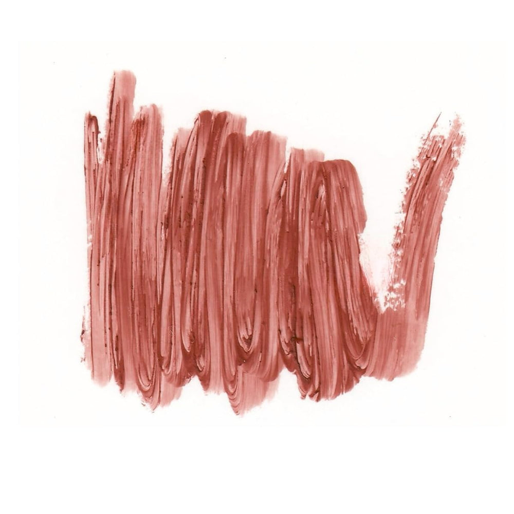 FACE Stockholm Veil Lipstick Cranberry on lips with subtle, moisturizing finish