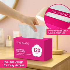 FACEMADE travel-friendly face towels fit bags for convenient skincare anywhere