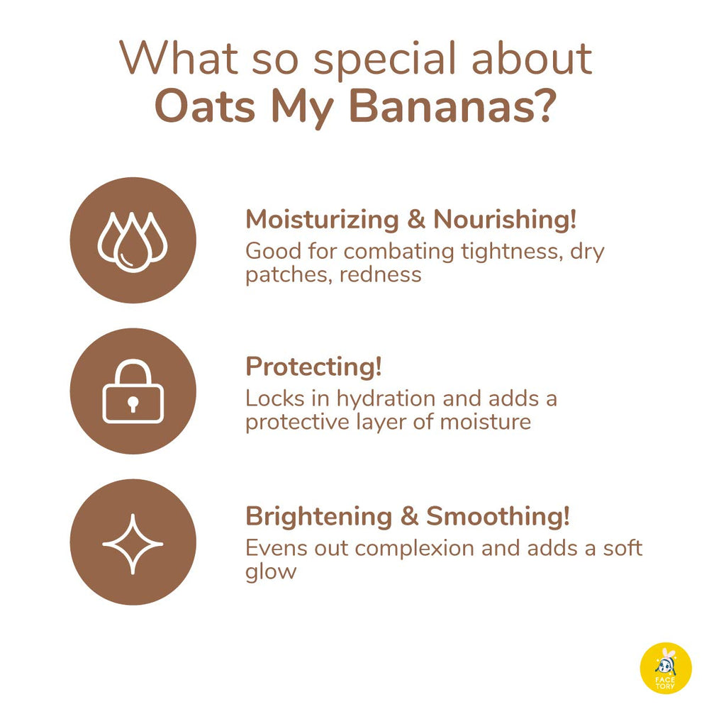 FACETORY Oats My Bananas mask texture close-up with visible oat fibers