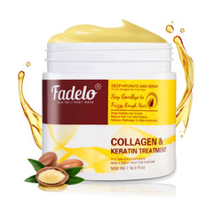 Fadelo Keratin Hair Mask bottle close-up for intense conditioning.