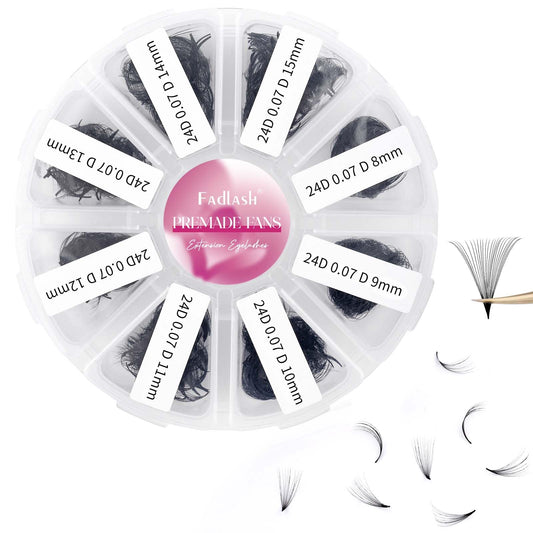 FADLASH 1000 Fans premade volume extensions in tray for rapid full-volume sets