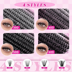FADLASH D-curIrl lash clusters 8-16mm in-use demonstrate lift and definition.