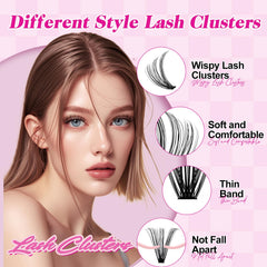 FADLASH lash clusters density options 30D-60D support customizable looks.