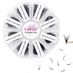 FADLASH premade fans closeup showing budget-friendly volume option for lash artists
