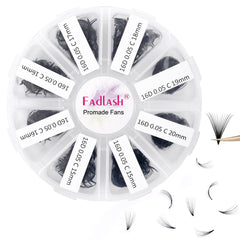 FADLASH premade fans 1000-pack ready for quick lash extensions and efficient application.