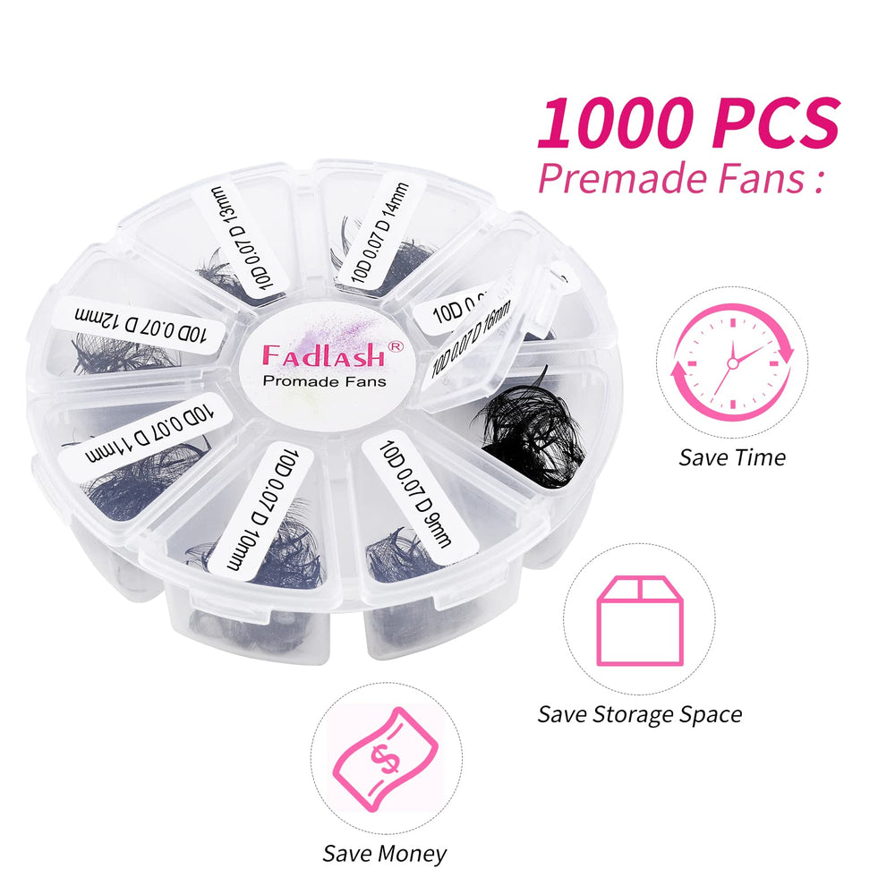 FADLASH D curl premade fans for uniform volume and balanced appearance
