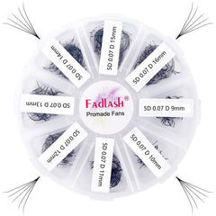 FADLASH volume premade fans pack ready for fast, precise lash application.