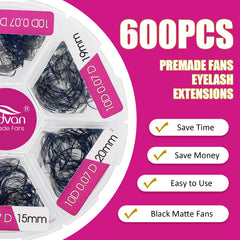 FADVAN premade fans tray 15-20mm for easy length selection.