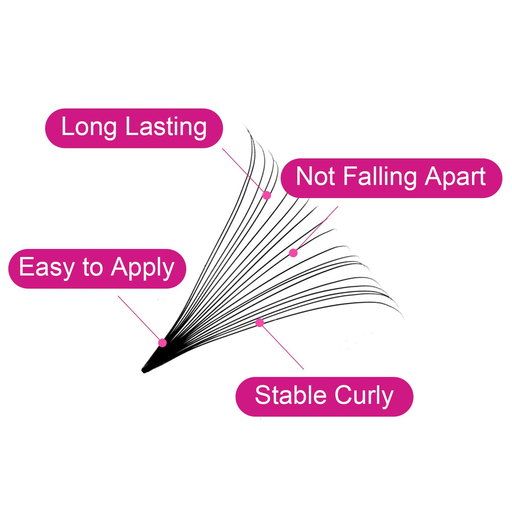 Thin-base premade fans enable quick grafting and dramatic looks.