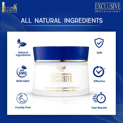 Fair & White Exclusive Fade packaging highlights premium skincare solution.