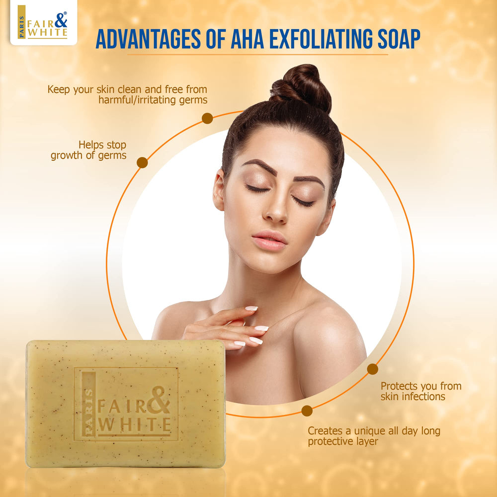 FAIR & WHITE Original AHA Exfoliating Soap bathroom scene