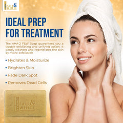 FAIR & WHITE Original AHA Exfoliating Soap packaging and label shot