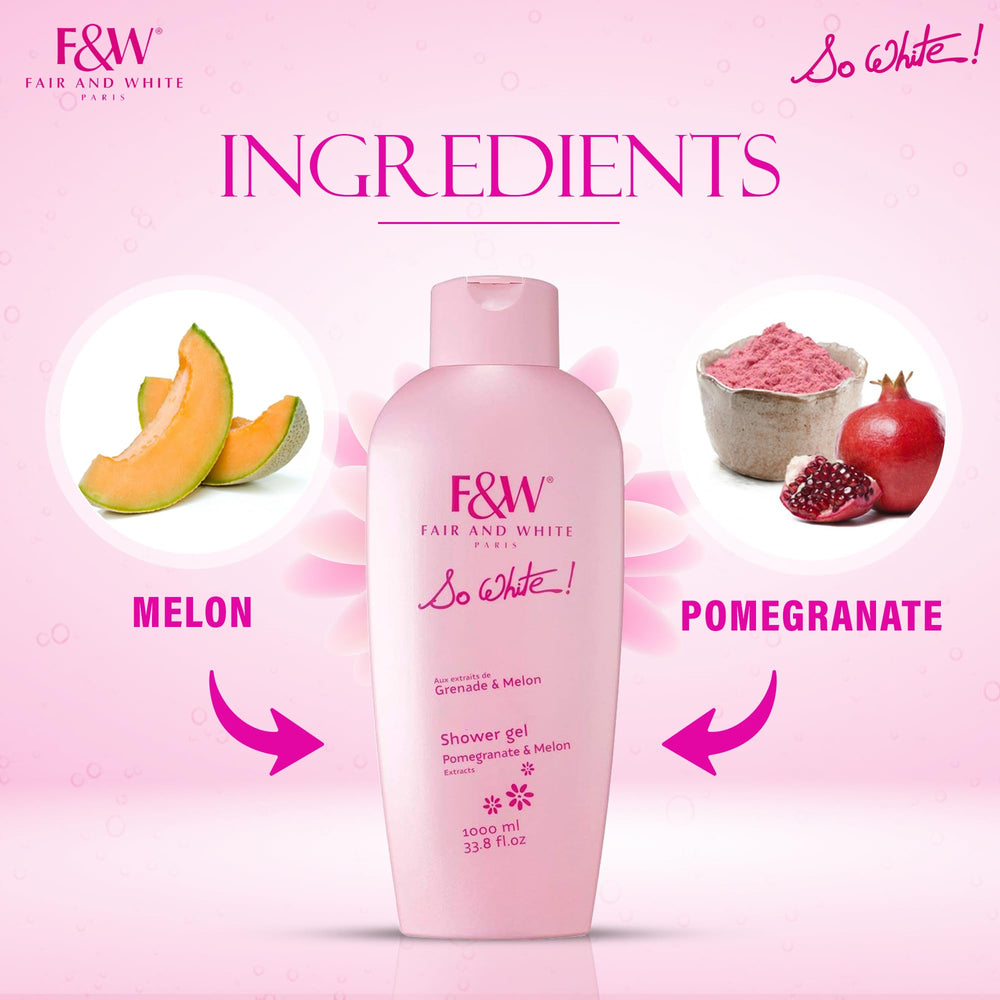 FAIR & WHITE So White melon fragrance closeup evokes refreshing spa-like scent.