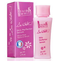 FAIR & WHITE So White serum bottle pouring for even-toned glow