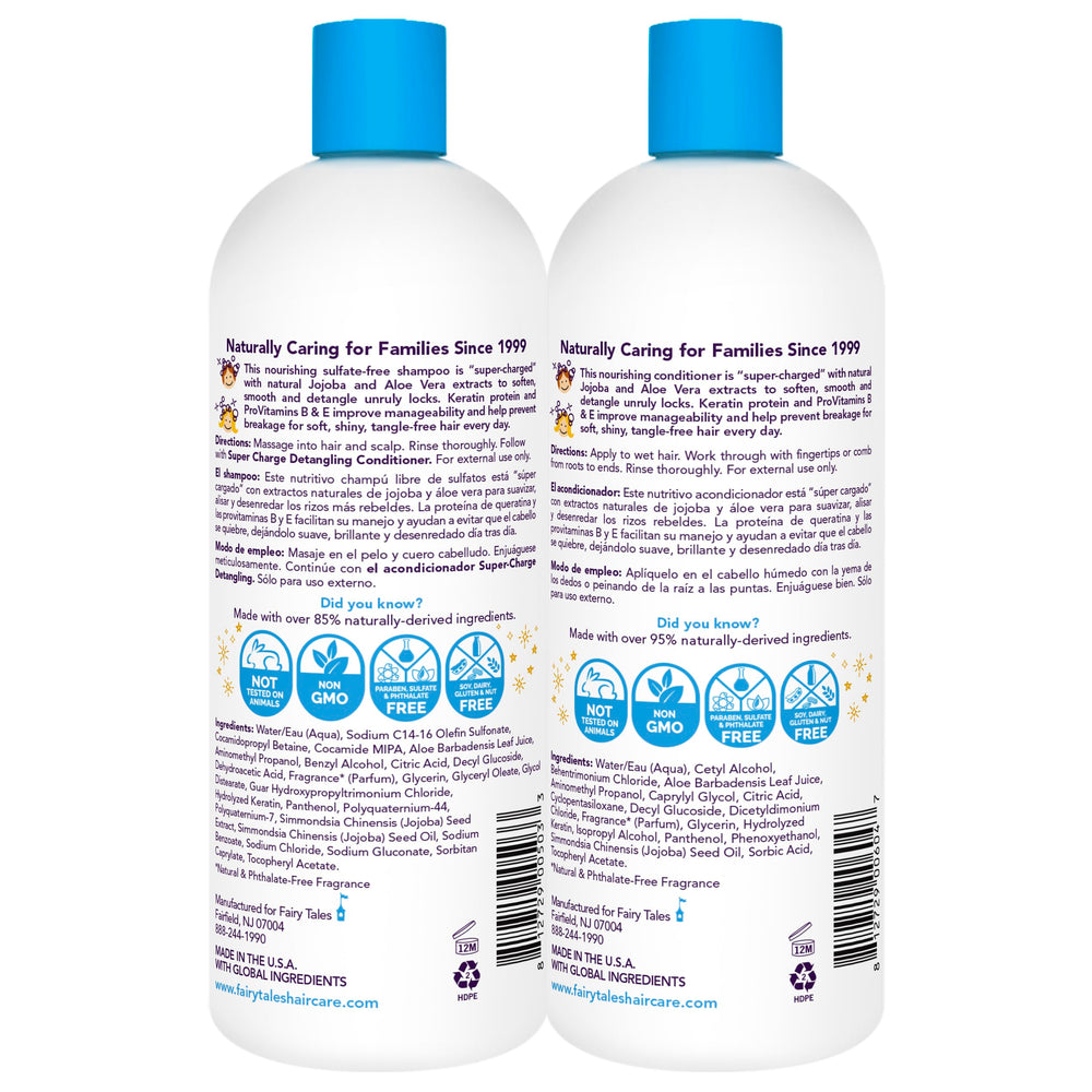 Fairy Tales Tangle Tamer conditioner bottle closeup showing smooth, knot-free styling