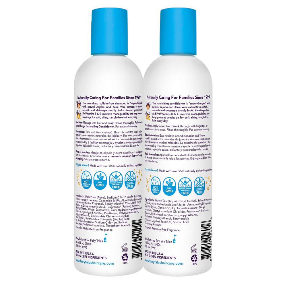 Fairy Tales Tangle Tamer conditioner bottle for smoother, easier combing.