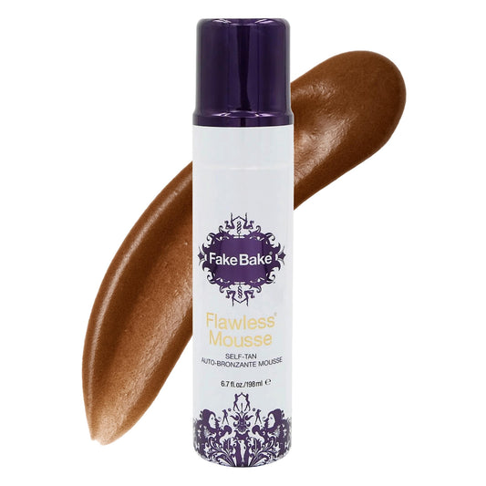 Fake Bake Flawless self tanning mousse bottle ready for easy at-home application