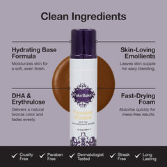 Fake Bake Flawless self tanning mousse close-up texture shows creamy, easy blend