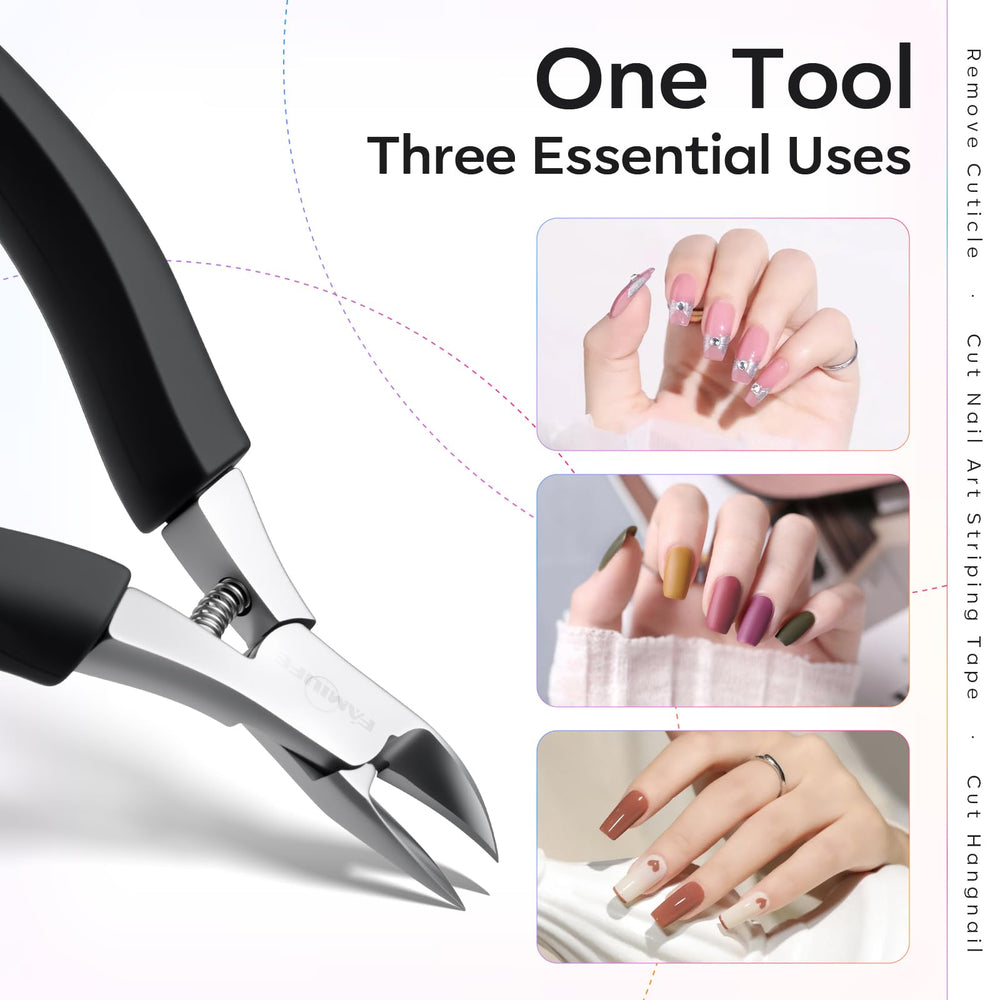 FAMILIFE Cuticle Nippers compact travel design fits small bags