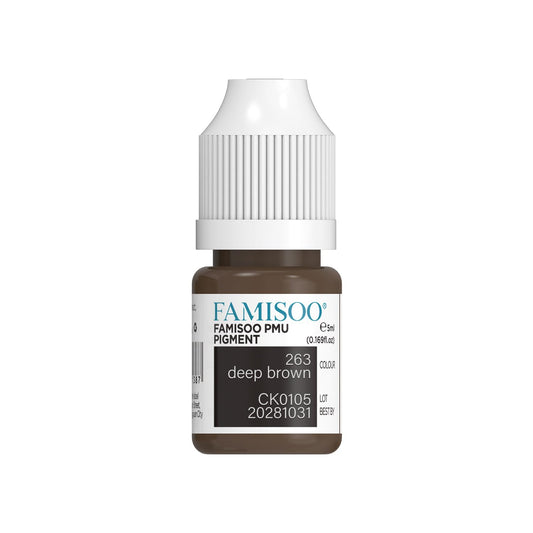 FAMISOO PMU eyebrow pigment bottle for precise brow color application.
